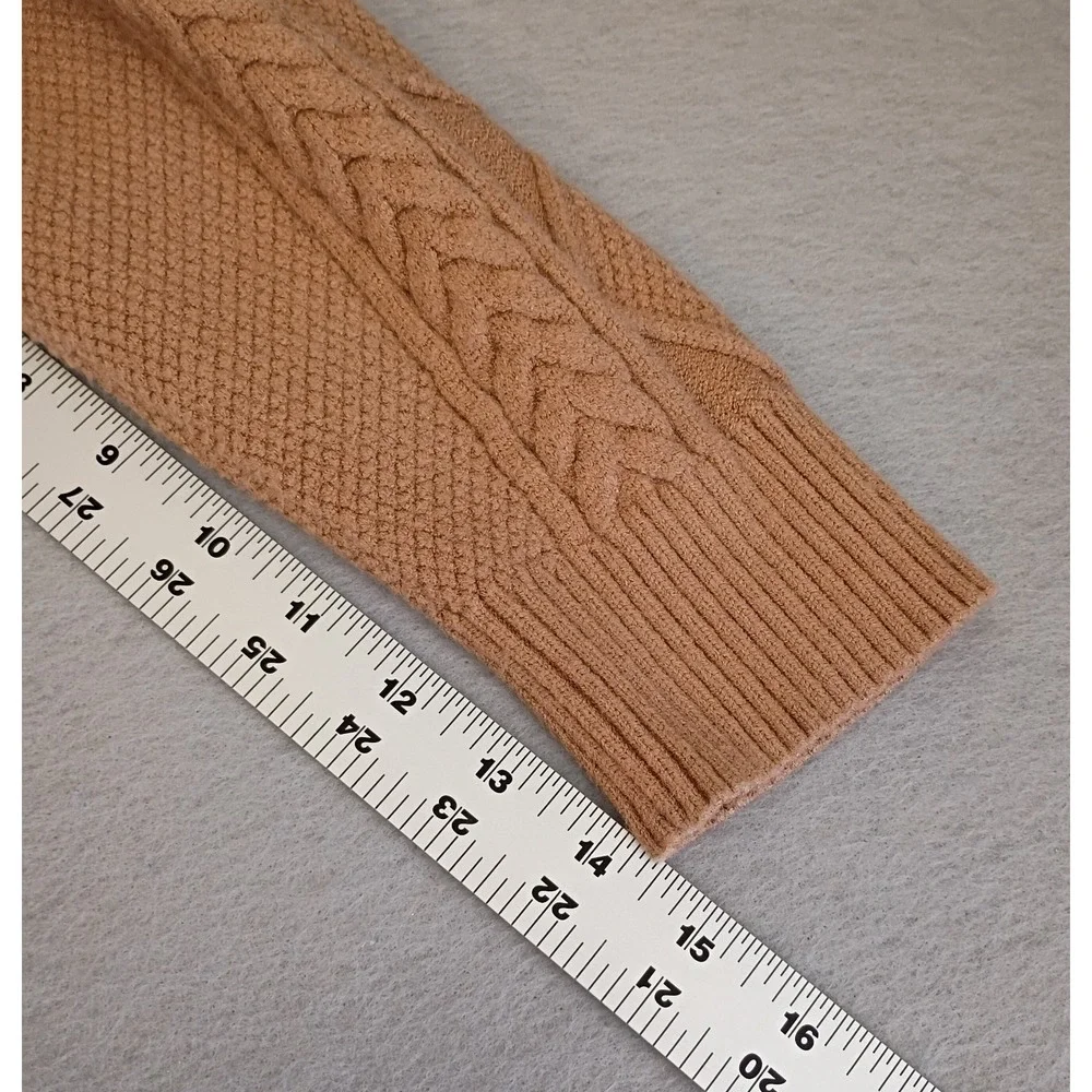 Philosophy Republic Women's XL? Brown‎ Sweater Cable Knit Long Sleeve Crew Neck - Picture 3 of 11